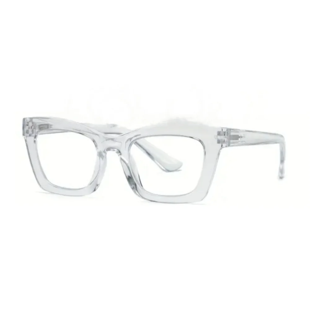 +2.50 Square reading glasses Oprah style Clear frame Blue light blocking readers